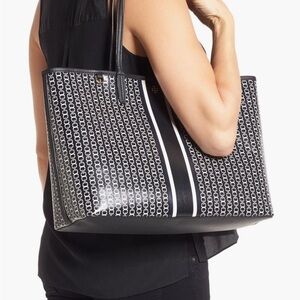 Tory Burch Coated  Canvas GeoTote  - Retail $398